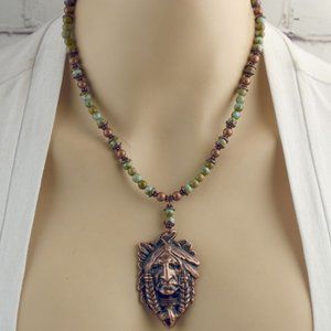 Natural Turquoise Native American Head Nec…